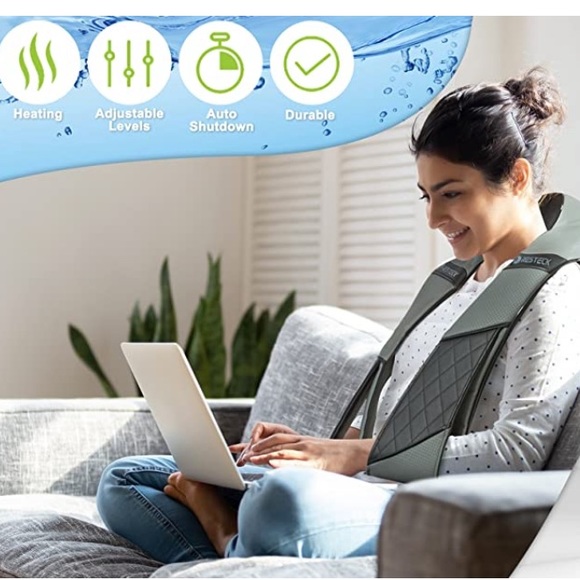 RESTECK Massager for Neck, Back, Shoulder’s with Heat Shiatsu with Travel Bag - Picture 4 of 14